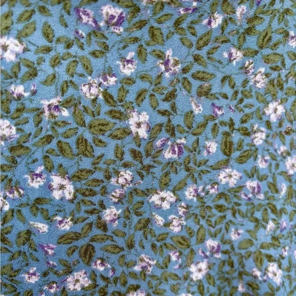 Bobeau Floral Green & Blue Hi Lo Blouse, SZ M NWOT - Picture 4 of 9